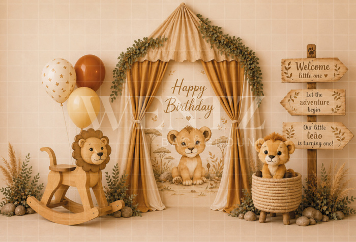 Fabric Photography Background Safari Cake Smash / Backdrop 8724