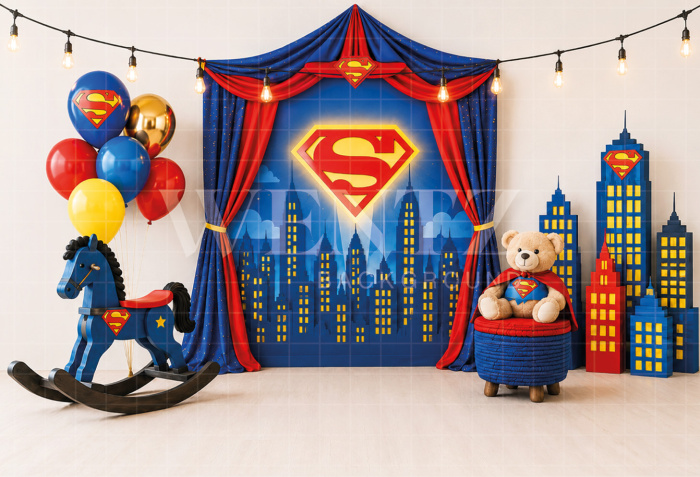 Fabric Photography Background Superhero Cake Smash / Backdrop 8733