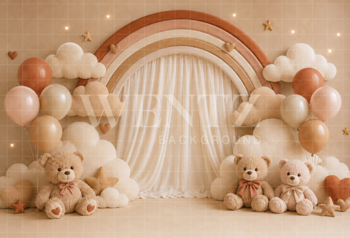 Fabric Photography Background Little Bears Cake Smash / Backdrop 8687