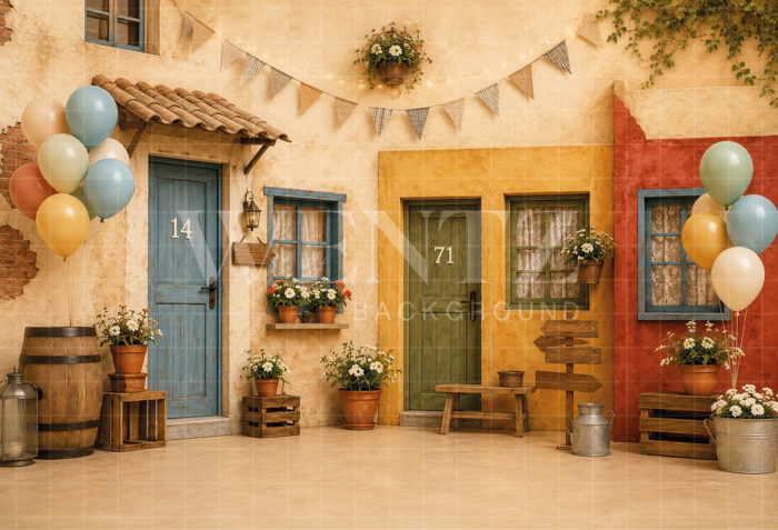Fabric Photography Background Village Cake Smash / Backdrop 8704