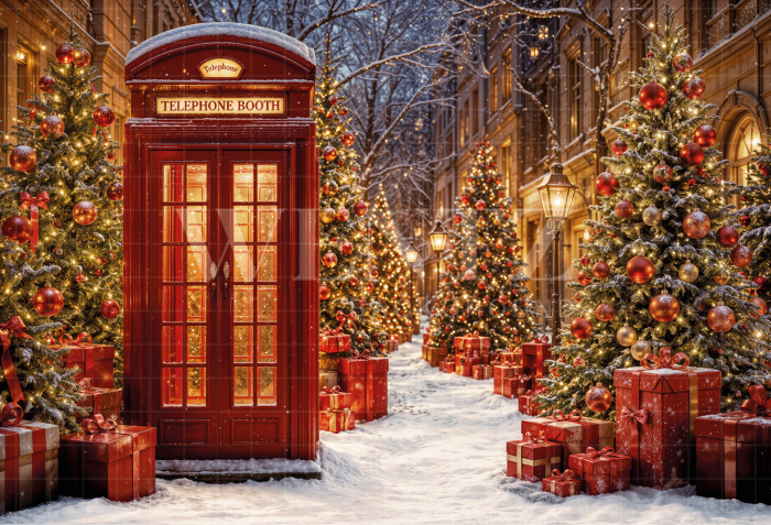 Fabric Photography Background Christmas Village / Backdrop 8502
