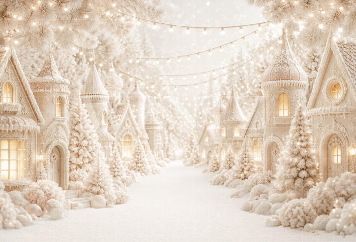 Fabric Photography Background Christmas Village / Backdrop 8864