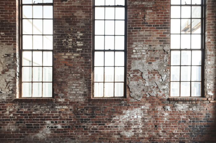 Fabric Photography Background Brick Wall with Windows Father's Day / Backdrop 6095