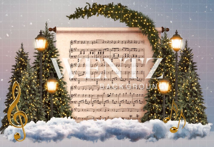 Fabric Photography Background Christmas Song 330x220 / Backdrop 2307 Save
