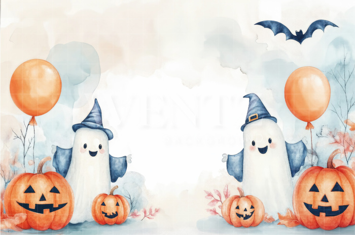 Fabric Photography Background Halloween Ghosts / Backdrop 7632