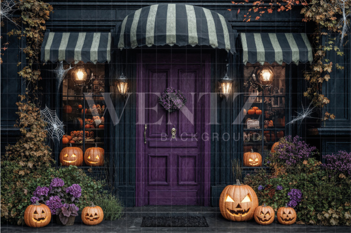 Fabric Photography Background Halloween Facade / Backdrop 7641