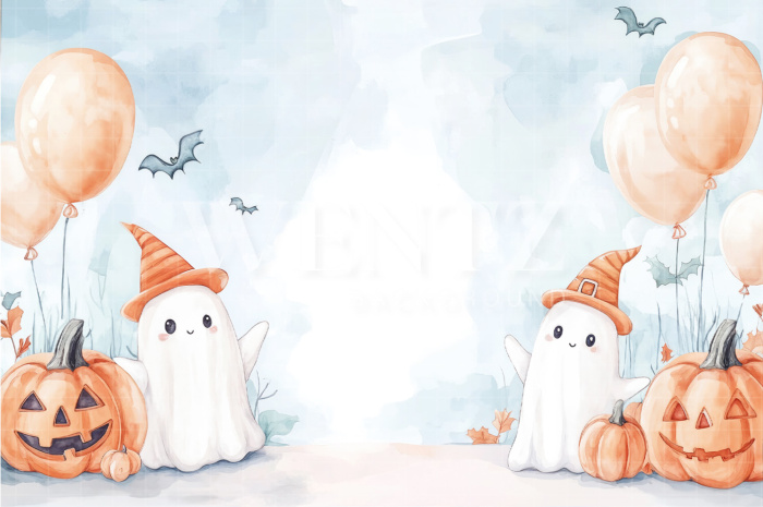 Fabric Photography Background Halloween Ghosts / Backdrop 7638
