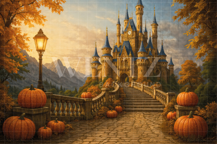 Fabric Photography Background Halloween Castle / Backdrop 7644