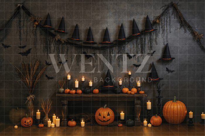 Fabric Photography Background Halloween / Backdrop 7649