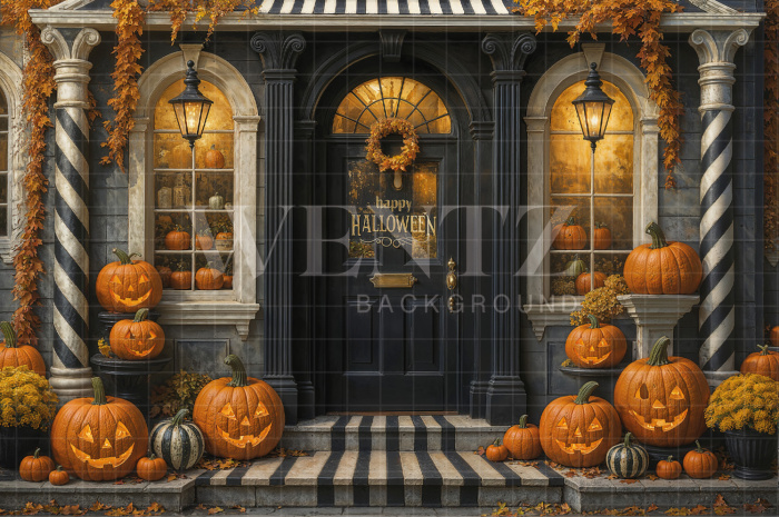 Fabric Photography Background Halloween Facade / Backdrop 7651