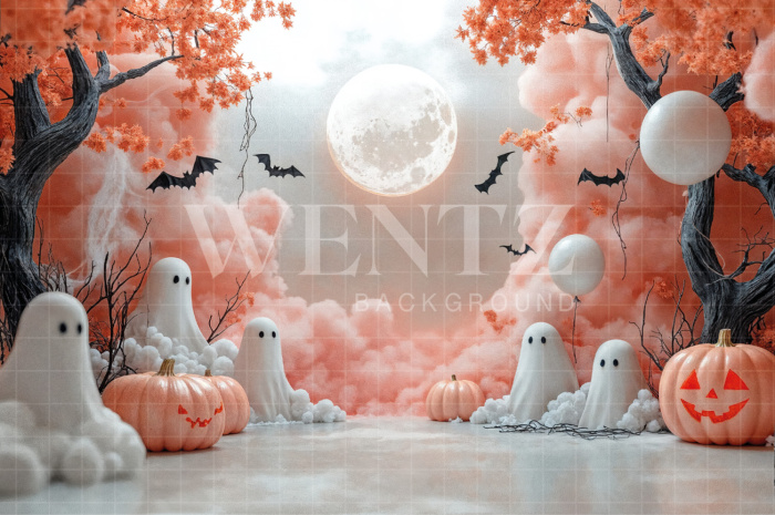 Fabric Photography Background Halloween Ghosts / Backdrop 7657