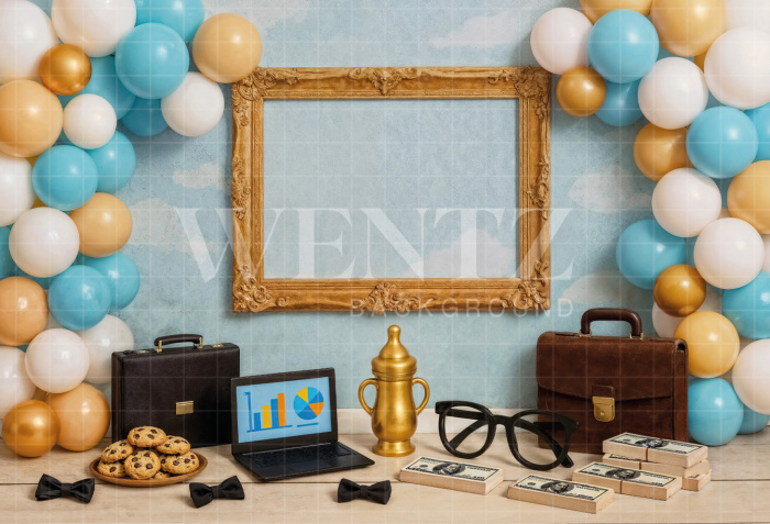 Fabric Photography Background with Balloons / Backdrop 7089