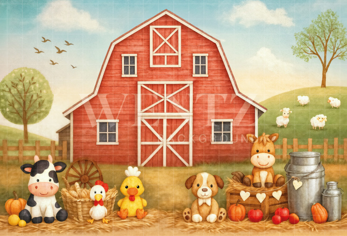 Fabric Photography Background Little Farm / Backdrop 7092