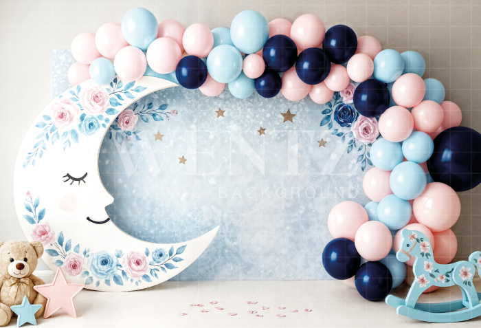 Fabric Photography Background Cake Smash Moon / Backdrop 7186