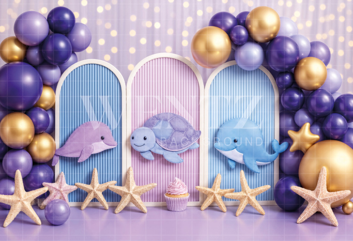 Fabric Photography Background Smash The Cake Seabed / Backdrop 7191