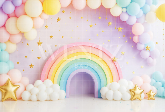 Fabric Photography Background Smash The Cake Rainbow / Backdrop 7192