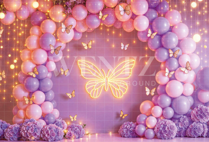 Fabric Photography Background Cake Smash Butterflies / Backdrop 7196