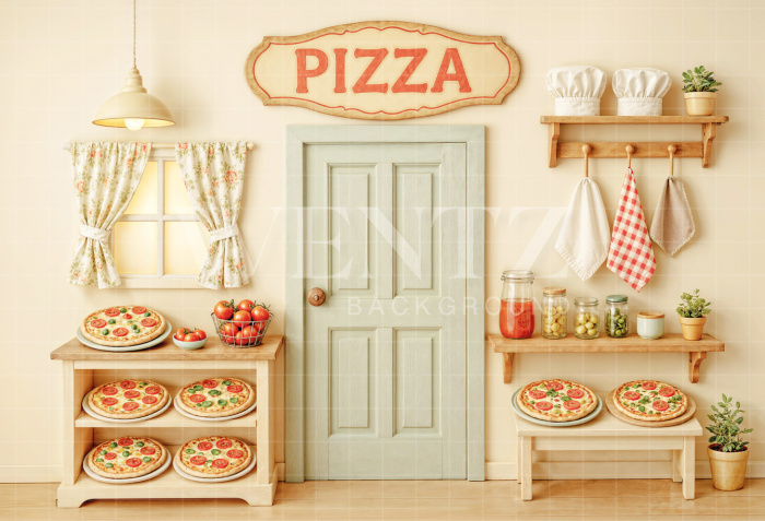 Fabric Photography Background Pizzeria / Backdrop 7190