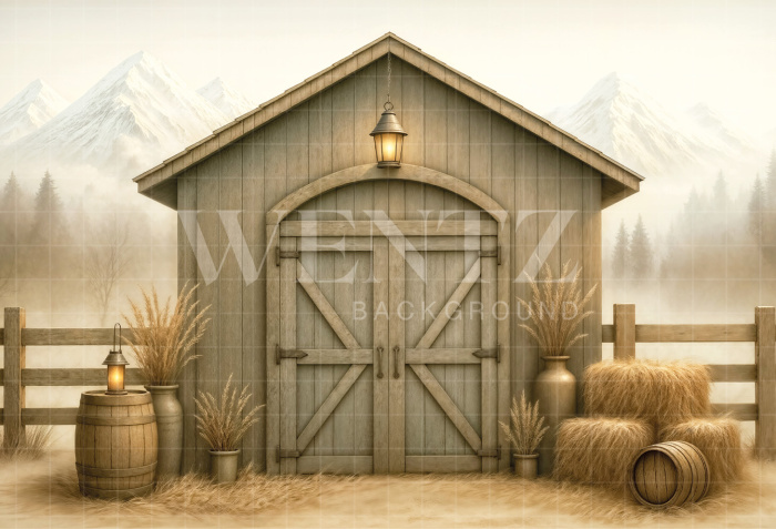 Fabric Photography Background Barn / Backdrop 7201