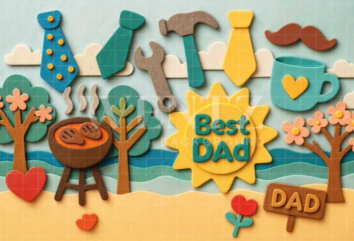 Fabric Photography Background Set Children's Father's Day / Backdrop 7203