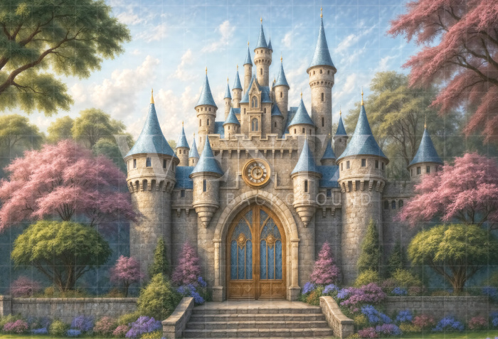 Fabric Photography Background Castle / Backdrop 7094