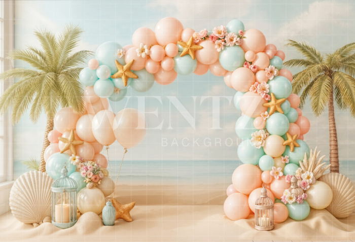 Fabric Photography Background with Balloons / Backdrop 7095