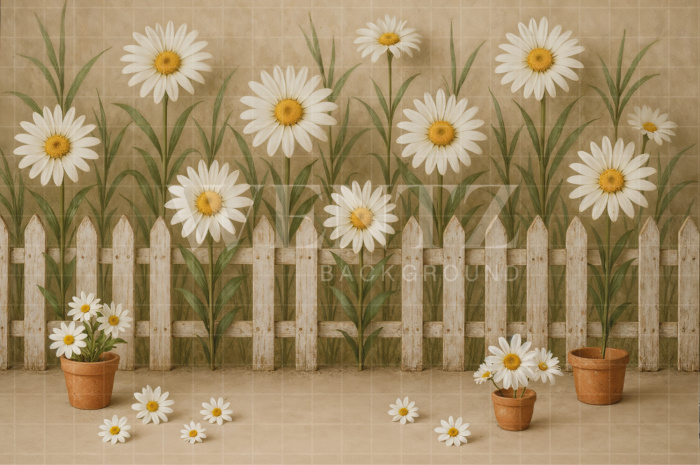 Fabric Photography Background Daisies / Backdrop 7591