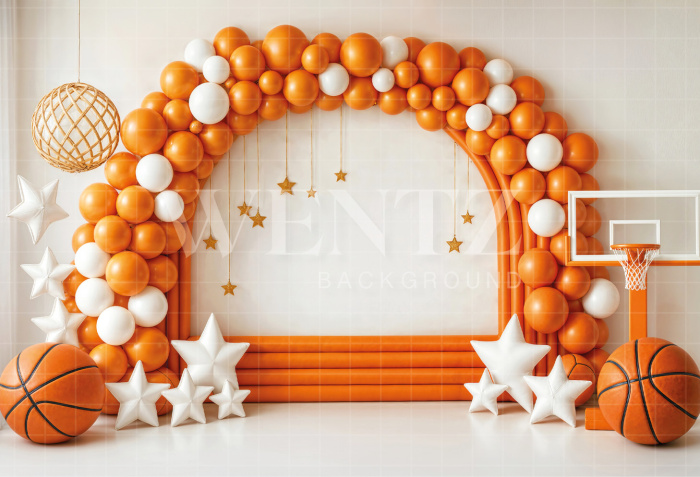 Fabric Photography Background Cake Smash Basketball / Backdrop 7148