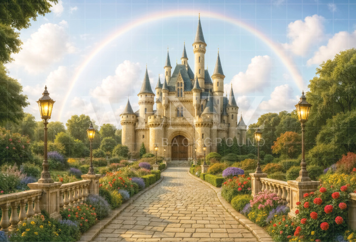 Fabric Photography Background Castle / Backdrop 7150