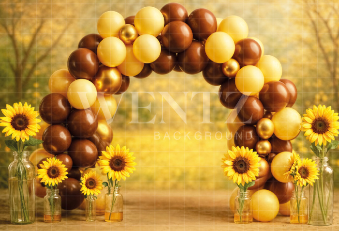 Fabric Photography Background Cake Smash Sunflowers / Backdrop 7156