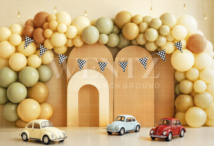Fabric Photography Background Smash the Cake Cars / Backdrop 7162