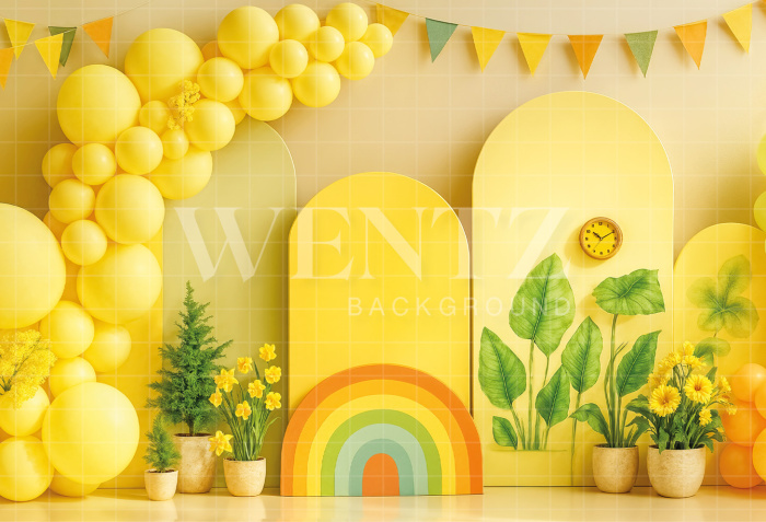 Fabric Photography Background Set with Balloons / Backdrop 7175