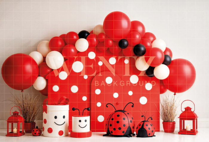 Fabric Photography Background Smash the Cake Ladybug 7161