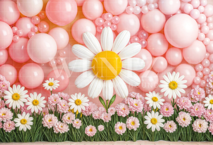 Fabric Photography Background with Balloons / Backdrop 7164
