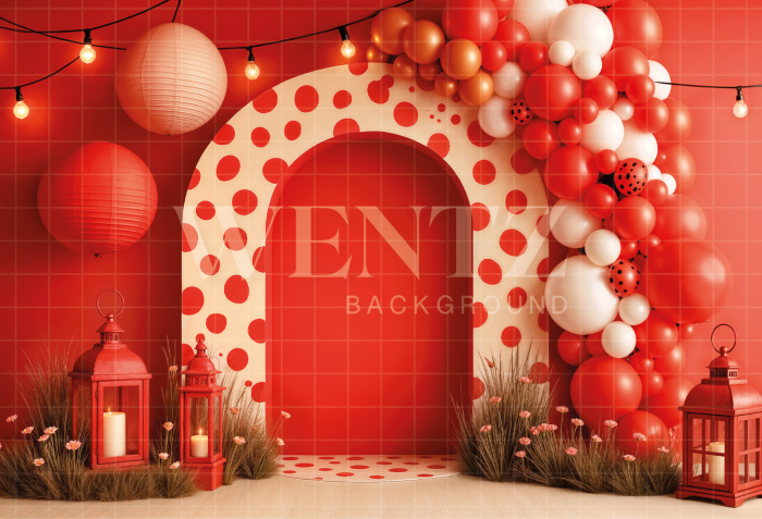 Fabric Photo Background Smash The Cake with Balloons / Backdrop 7168