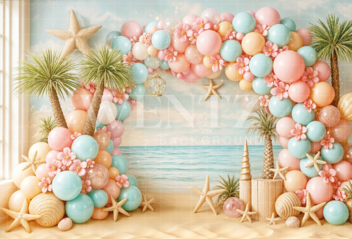 Fabric Photography Background with Balloons / Backdrop 7098