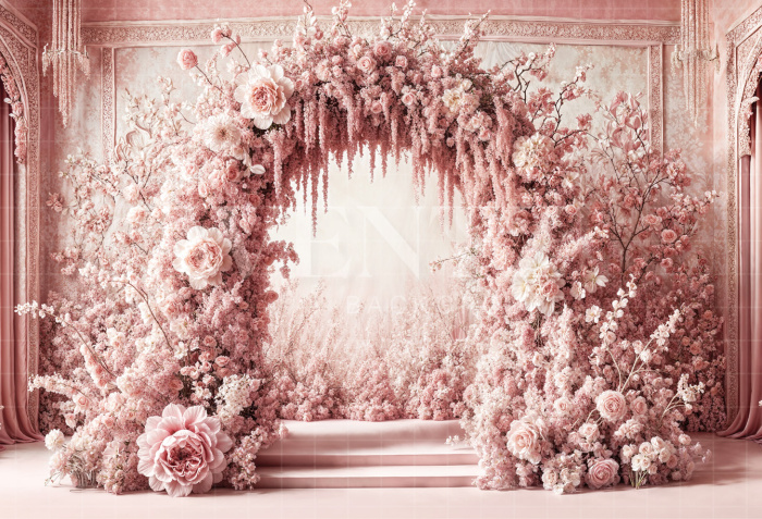 Fabric Photography Background Mother's Day Floral Arch / Backdrop 6857