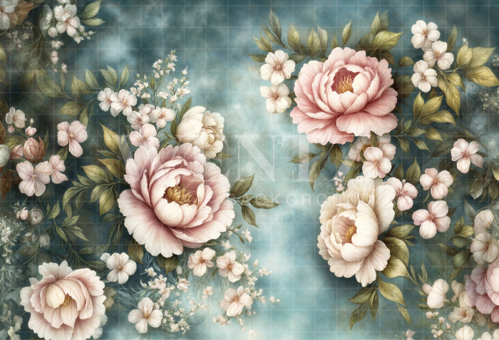 Fabric Photography Background Mother's Day Floral / Backdrop 6868