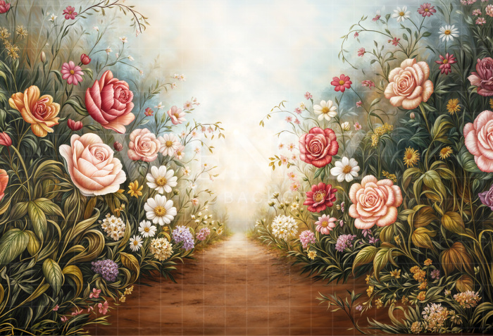 Fabric Photography Background Mother's Day Floral / Backdrop 6869