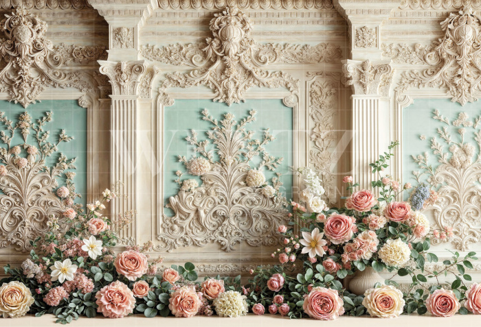 Fabric Photography Background Mother's Day Floral / Backdrop 6844