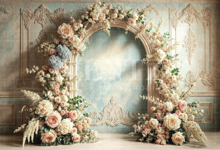 Fabric Photography Background Mother's Day Floral Arch / Backdrop 6877