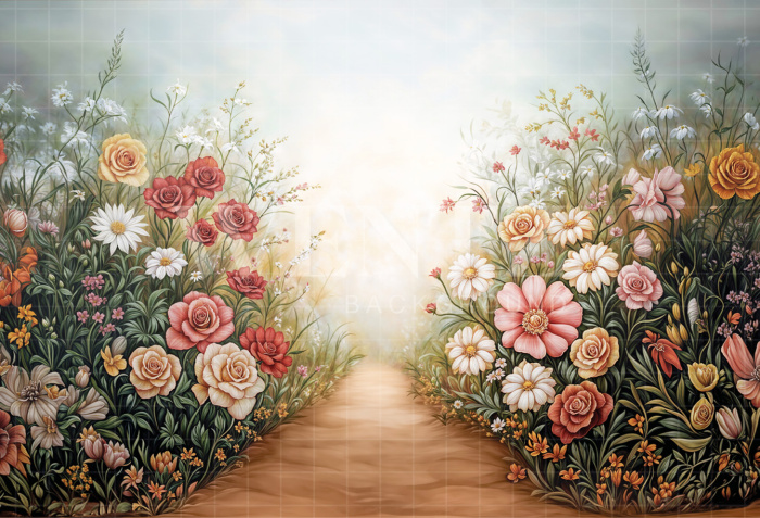 Fabric Photography Background Mother's Day Floral / Backdrop 6882