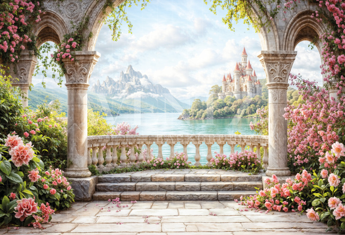 Fabric Photography Background Mother's Day Enchanted Garden / Backdrop 6892