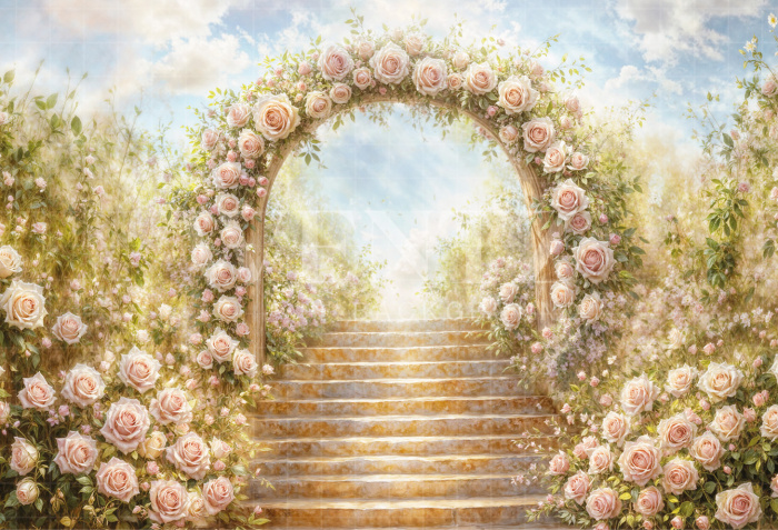 Fabric Photography Background Mother's Day Floral Arch / Backdrop 6907