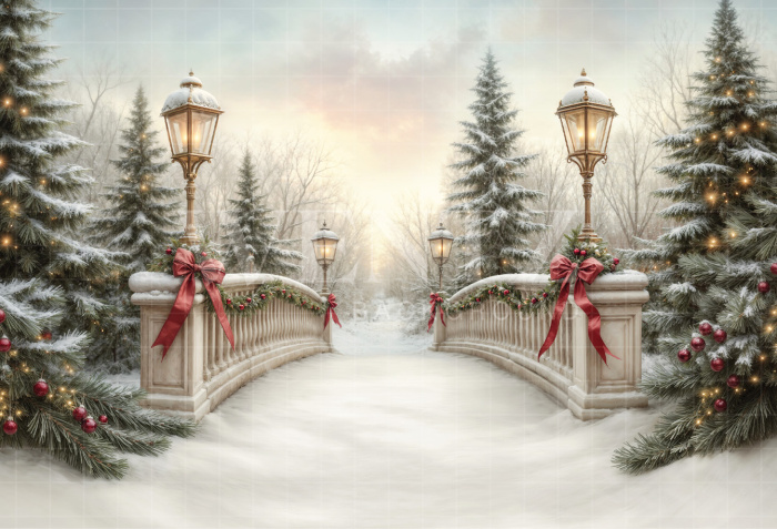Fabric Photography Background Christmas Bridge / Backdrop 7081