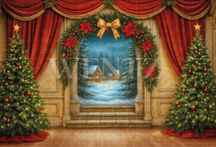 Fabric Photography Background Christmas / Backdrop 7405