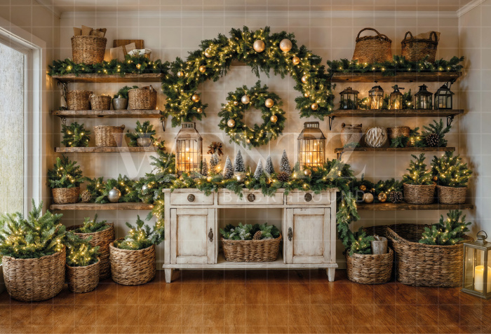 Fabric Photography Background Christmas / Backdrop 7409