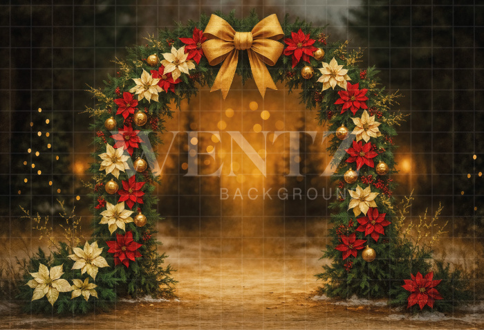 Fabric Photography Background Christmas Bow / Backdrop 7417