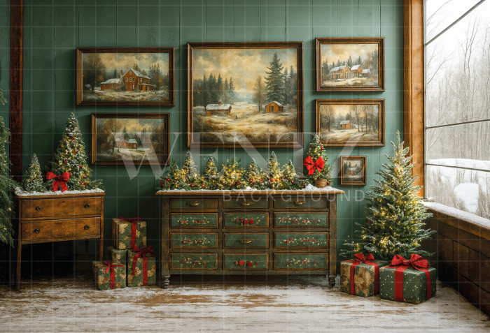 Fabric Photography Background Christmas / Backdrop 7434