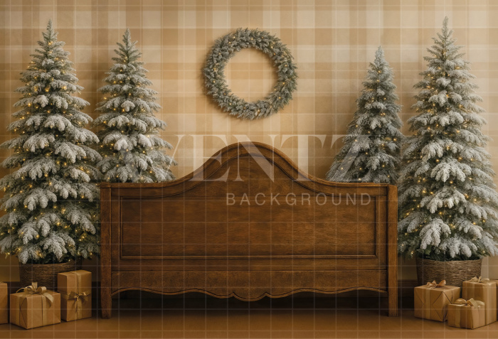 Fabric Photography Background Christmas Headboard / Backdrop 7447